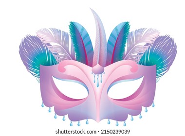 Venetian Masquerade Ball Symbol. Realistic Face Mask