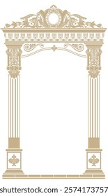 Venetian old gothic architectural arch or gallery