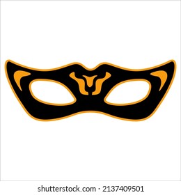 Venetian painted carnival facial masks for a party.Happy carnival festive.Mask for man or woman.Isolated on white background. Vector flat illustration.