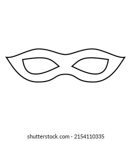 Venetian painted carnival facial masks for a party.Isolated on white background. Outline vector illustration.