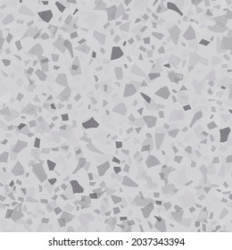 Venetian Seamless Abstract Texture. Gray Marble Glass Background. Terrazzo Color Modern Texture. Mosaic Rock Granite Pattern. Vector Terrazzo Terazzo Design. Stone Pavement Irregular Print. Floor Art