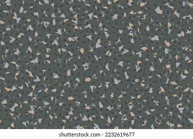 Venetian Seamless Texture. Glass Terrazzo Print Mosaic Wall Granite Pattern. Black Concrete Irregular Art. Marble Abstract Classic Design. Terrazzo Stone Mosaic Texture. Gray Vector Floor Background.