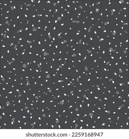 Venetian Seamless Texture. Terrazzo Floor Modern Material. Vector Grey Italian Pattern. Marble Abstract Terrazo Design. Gray Mosaic White Background. Floor Abstract Irregular Art. Stone Terrazzo Print
