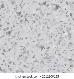 Venetian Terrazzo Abstract Texture. Gray Vector Floor Background. Terrazzo Stone Quartz Pattern. Marble Rock Italian Pattern. Mosaic Seamless Classic Design. Stone Seamless Irregular Print. Glass Art