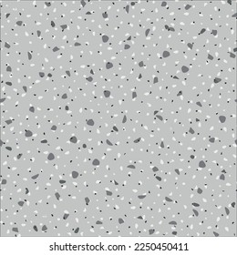 Venetian Terrazzo Pattern. Terrazzo White Quartz Texture. Gray Marble White Background. Mosaic Rock Italian Texture. Vector Seamless Ceramic Design. Stone Abstract Irregular Art. Floor Abstract Print