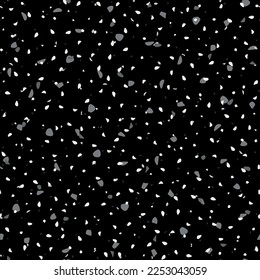 Textura veneciana de Terrazzo. Diseño de granito abstracto vectorial. Fondo del piso de mosaico gris. Textura de mármol blanco de Terrazzo. Patrón de granito de rock de mármol. Arte irregular de hormigón blanco. Impresión sin inconvenientes de piedra