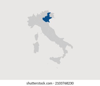 Veneto Highlighted on Italy Map Eps 10