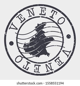 Veneto Italy Stamp Postal. Map Silhouette Seal. Passport Round Design. Vector Icon. Design Retro Travel.