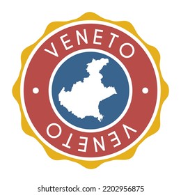 Veneto, ItalyBadge Map Vector Seal Vector Sign. National Symbol Country Stamp Design Icon Label. 