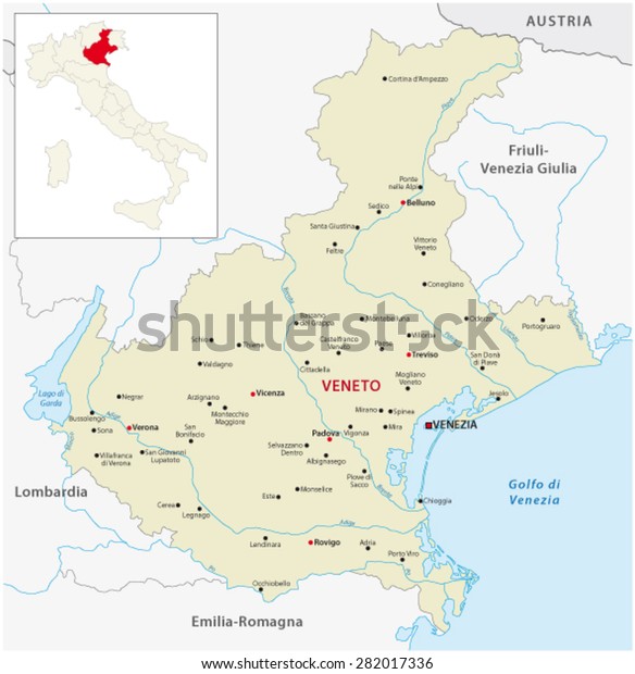 Veneto Map with outline map\
Italy