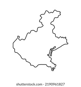 Veneto Map. Region of Italy. Vector illustration.