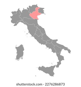 Veneto Map. Region of Italy. Vector illustration.