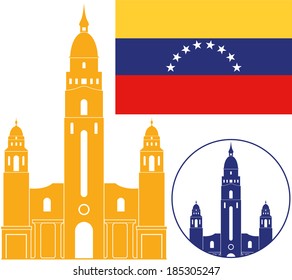 Venezuela. Abstract buildings on white background