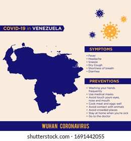 Venezuela - American Continent Countries. Covid-29, Corona Virus Map Infographic Vector Template EPS 10.