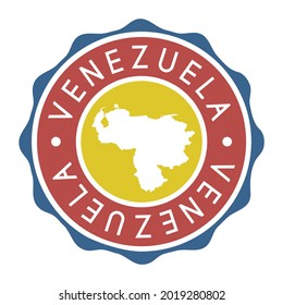 Venezuela Badge Map Vector Seal Vector Sign. National Symbol Country Stamp Design Icon Label. 
