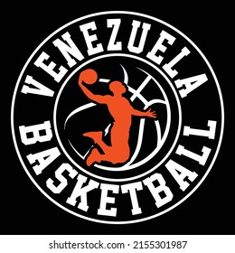 VENEZUELA BASKETBALL typography t shirt design