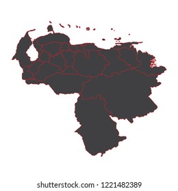 Venezuela black map on white background vector
