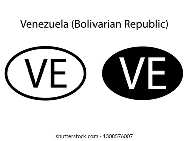 	Venezuela (Bolivarian Republic) country code icon.  Iso code country domain name.   VE - 	Venezuela (Bolivarian Republic) abbreviated. vector
