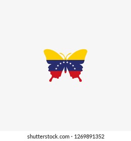Venezuela butterfly flag graphic element Illustration template design