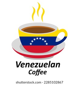 Venezuela coffee cup logo illustration design. Business concept icon