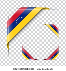 Venezuela corner national flag with shadow