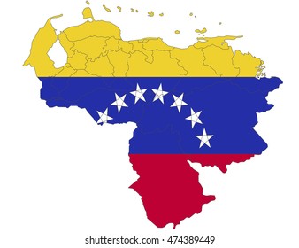 venezuela country flag on white background.