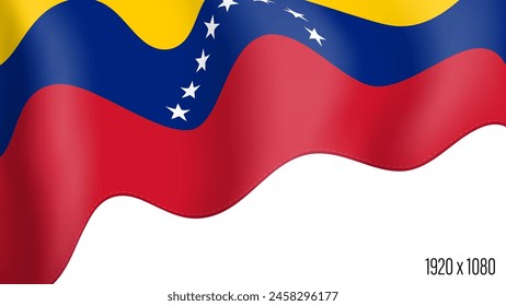 Venezuela country flag realistic independence day background. Venezuelan commonwealth banner in motion waving, fluttering in wind. Festive patriotic HD format template for independence day