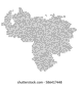Venezuela country map made from digital binary code