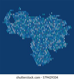 Venezuela country map made up of people icon