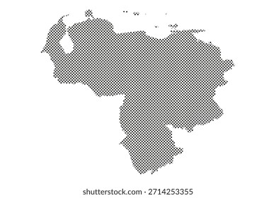 Venezuela Mapa de patrón punteado Estilo de semitono