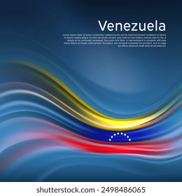 Venezuela flag background. Abstract venezuelan flag in the blue sky. National holiday card design. Business brochure design. State banner, venezuela poster, patriotic cover, flyer. Vector illustration