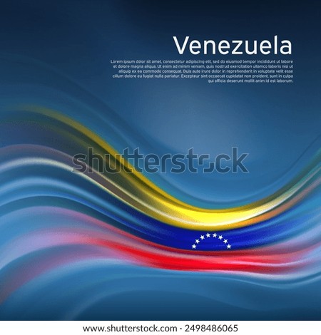 Venezuela flag background. Abstract venezuelan flag in the blue sky. National holiday card design. Business brochure design. State banner, venezuela poster, patriotic cover, flyer. Vector illustration