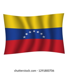 Venezuela flag background with cloth texture.Venezuela Flag vector illustration eps10. - Vector