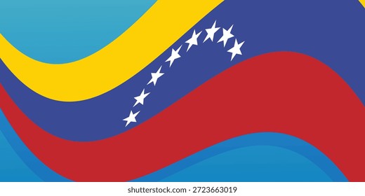 Venezuela flag background wave. Perspective flag of the Bolivarian Republic of Venezuela
