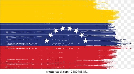 Venezuela flag brush paint textured isolated  on png or transparent background. vector illustration 