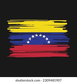 Venezuela Flag Brush Vector Illustration
