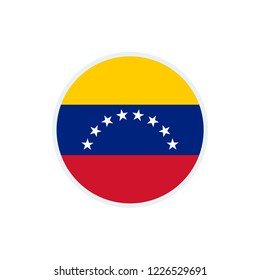 Venezuela flag. Venezuela circle flag.