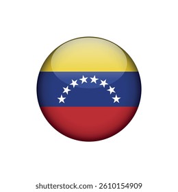 Venezuela Flag Circle Button Vector Template