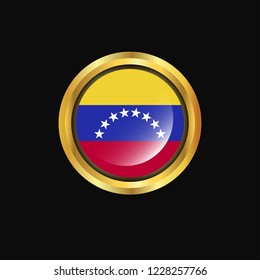Venezuela flag Golden button