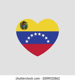 Venezuela flag in heart shape vector love Venezuela