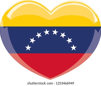 Venezuela flag in a Heart vector, sticker