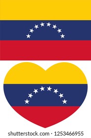 Venezuela flag in a Heart vector, sticker
