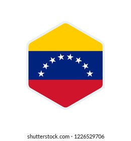 Venezuela flag. Venezuela hexagon flag.