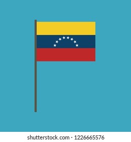 Venezuela flag icon in flat design. Independence day or National day holiday concept.