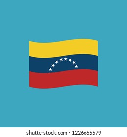 Venezuela flag icon in flat design. Independence day or National day holiday concept.