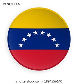 Venezuela flag icon in modern neomorphism style. Button for mobile application or web. Vector on white background
