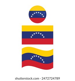 Conjunto de iconos de la bandera de Venezuela Diseño de Vector.