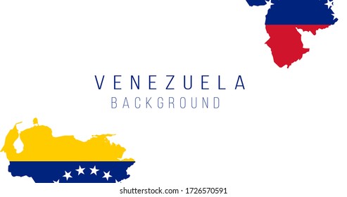 Venezuela flag map background. The flag of the country in the form of borders. Stock vector illustration isolated on white background.