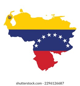 Mapa de la bandera de Venezuela ilustraciones vectoriales detalladas en profundidad