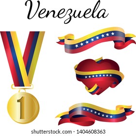 Venezuela Flag Medal Heart Illustration